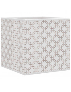 Scatole Portaoggetti 10 pz Crema 32x32x32cm Tessuto non Tessuto 2