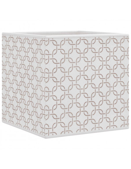 Scatole Portaoggetti 10 pz Crema 32x32x32cm Tessuto non Tessuto