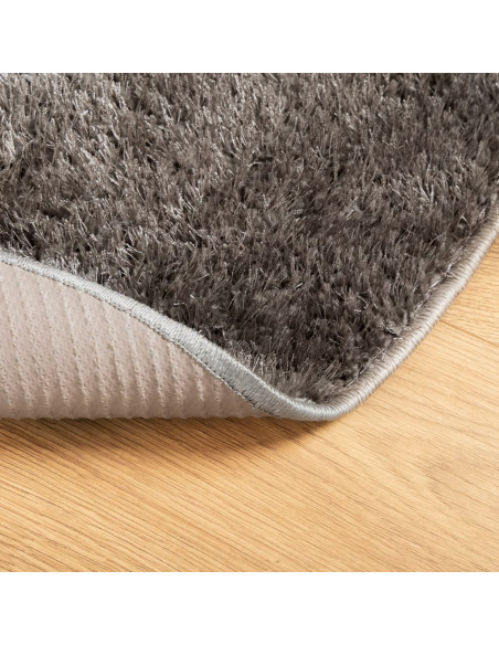 Tappeto a Pelo Lucido Lungo ISTAN Effetto Grigio Ø 200 cm