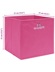 Scatole Portaoggetti 10 pz Rosa 32x32x32 cm Tessuto