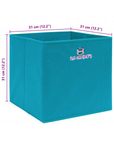 Scatole Portaoggetti 10pz Azzurre 32x32x32 cm Tessuto