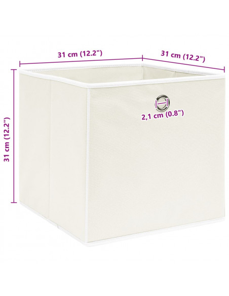 Scatole Portaoggetti 10pz Bianche 32x32x32 cm Tessuto