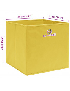 Scatole Portaoggetti 10pz Gialle 32x32x32 cm Tessuto