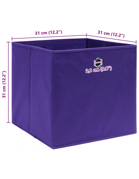 Scatole Portaoggetti 10pz Viola 32x32x32 cm Tessuto