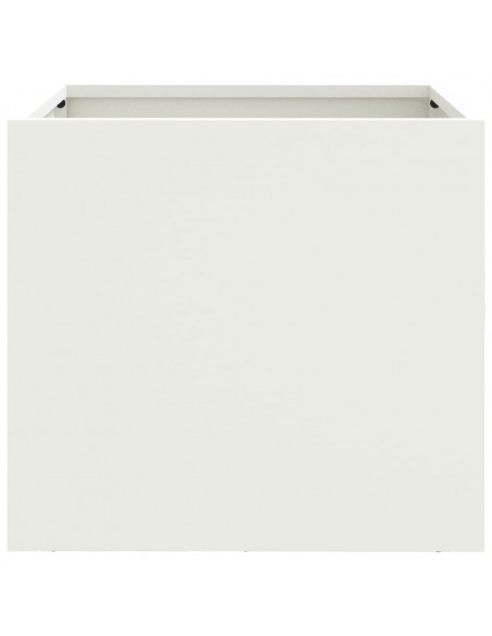 Fioriere 2 pz Bianche 32x30x29 cm in Acciaio Laminato a Freddo