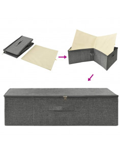 Scatole Portaoggetti 2pz in Tessuto 70x40x18 cm Antracite