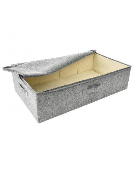 Scatole Portaoggetti 2pz in Tessuto 70x40x18 cm Grigio