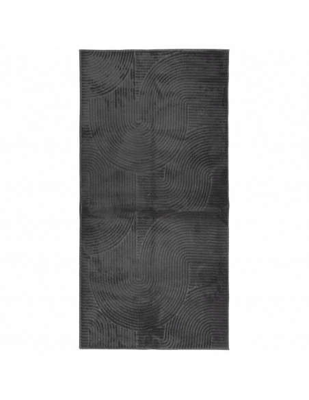 Tappeto IZA a Pelo Corto Aspetto Scandinavo antracite 100x200cm