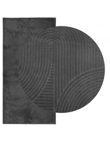Tappeto IZA a Pelo Corto Aspetto Scandinavo antracite 100x200cm