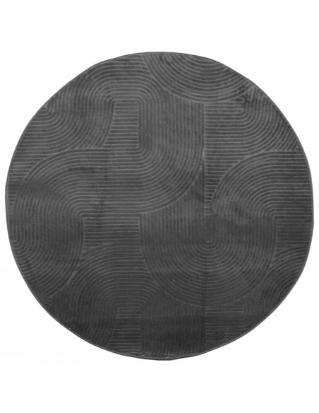 Tappeto IZA a Pelo Corto con Aspetto Scandinavo antracite Ø80cm