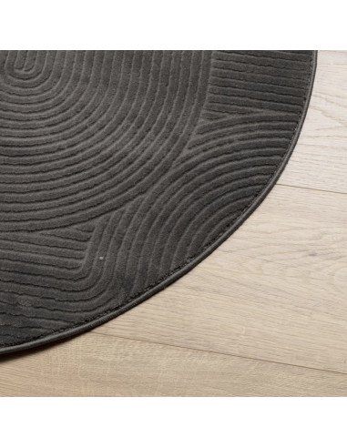 Tappeto IZA a Pelo Corto con Aspetto Scandinavo antracite Ø80cm