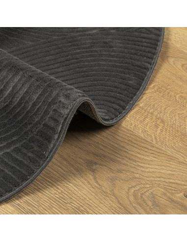 Tappeto IZA a Pelo Corto con Aspetto Scandinavo antracite Ø80cm