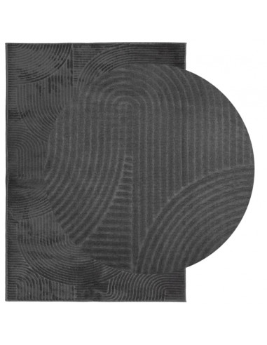 Tappeto IZA a Pelo Corto Aspetto Scandinavo antracite 140x200cm