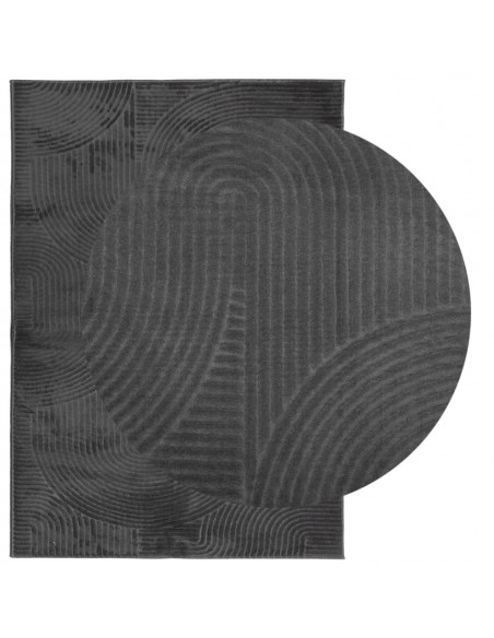 Tappeto IZA a Pelo Corto Aspetto Scandinavo antracite 140x200cm