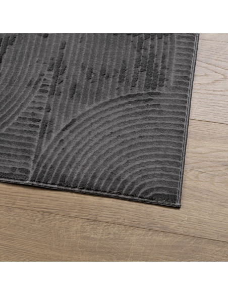 Tappeto IZA a Pelo Corto Aspetto Scandinavo antracite 140x200cm