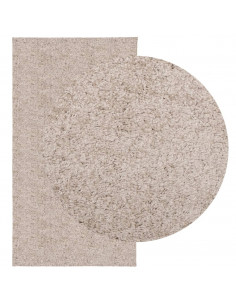 Tappeto Shaggy a Pelo Lungo Moderno Beige 80x150 cm 2