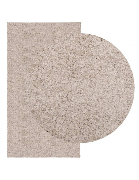 Tappeto Shaggy a Pelo Lungo Moderno Beige 80x150 cm