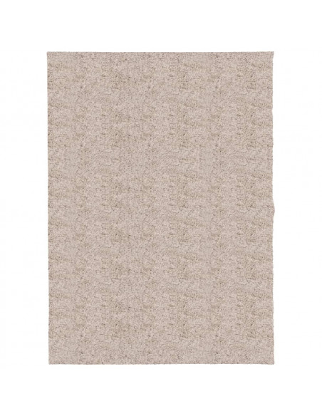 Tappeto Shaggy a Pelo Lungo Moderno Beige 140x200 cm