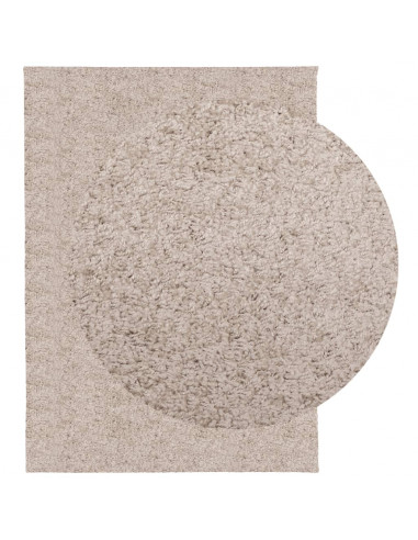 Tappeto Shaggy a Pelo Lungo Moderno Beige 140x200 cm