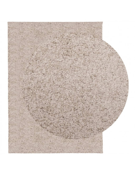 Tappeto Shaggy a Pelo Lungo Moderno Beige 140x200 cm