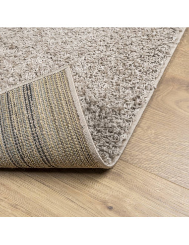 Tappeto Shaggy a Pelo Lungo Moderno Beige 140x200 cm