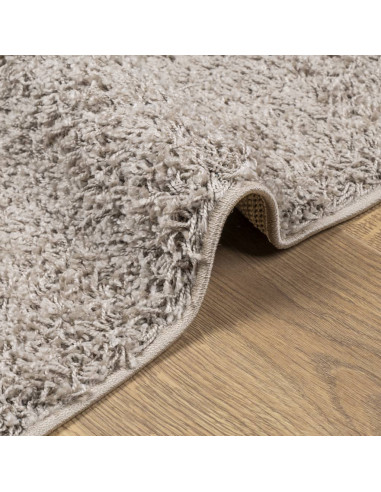 Tappeto Shaggy a Pelo Lungo Moderno Beige 140x200 cm