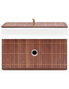 Scatole Portaoggetti 4 pz in Bambù Marroni