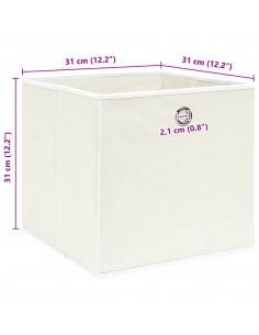 Scatole Portaoggetti 4pz Bianche 32x32x32 cm Tessuto