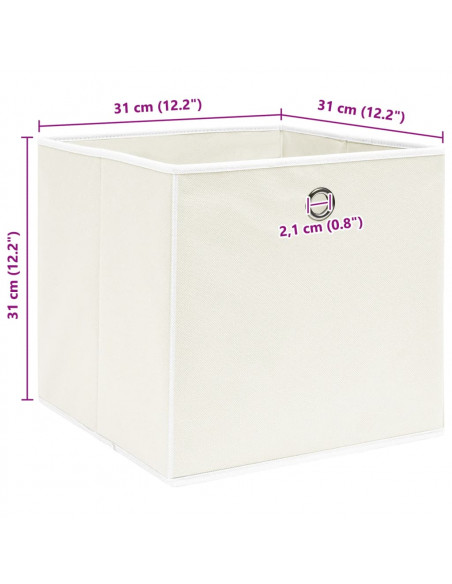Scatole Portaoggetti 4pz Bianche 32x32x32 cm Tessuto