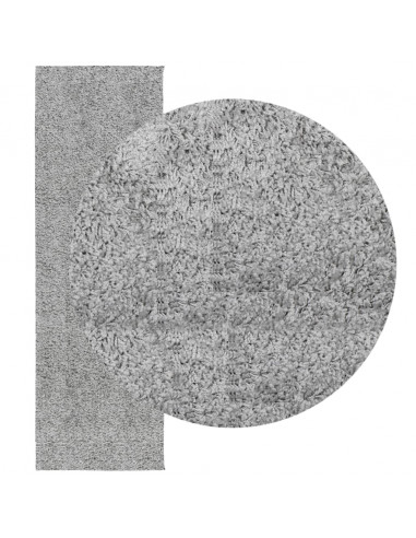 Tappeto Shaggy a Pelo Lungo Moderno Grigio 80x250 cm