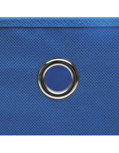 Scatole Portaoggetti con Coperchi 10pz Blu 32x32x32 cm Tessuto