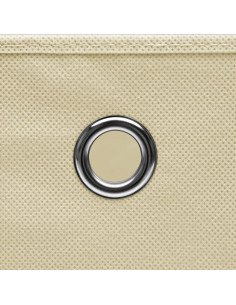 Scatole Portaoggetti con Coperchi 10pz Crema 32x32x32cm Tessuto