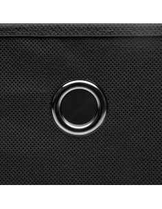 Scatole Portaoggetti con Coperchi 10pz Neri 32x32x32 cm Tessuto