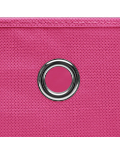 Scatole Portaoggetti con Coperchi 10pz Rosa 32x32x32 cm Tessuto