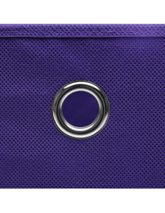 Scatole Portaoggetti con Coperchi 10pz Viola 32x32x32cm Tessuto