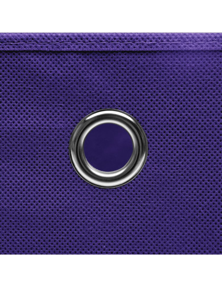 Scatole Portaoggetti con Coperchi 10pz Viola 32x32x32cm Tessuto