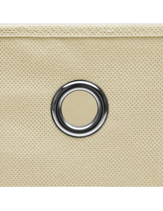 Scatole Portaoggetti con Coperchi 4pz Crema 32x32x32 cm Tessuto