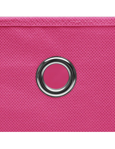 Scatole Portaoggetti con Coperchi 4pz Rosa 32x32x32 cm Tessuto