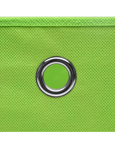 Scatole Portaoggetti con Coperchi 4pz Verdi 32x32x32 cm Tessuto