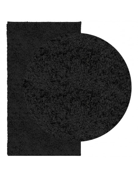 Tappeto Shaggy a Pelo Lungo Moderno Nero 60x110 cm