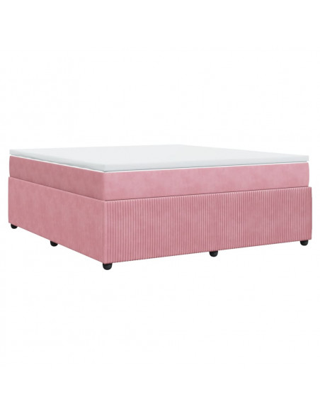 Giroletto a Molle con Materasso Rosa 180x200 cm in Velluto