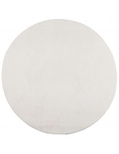 Tappeto IZA a Pelo Corto con Aspetto Scandinavo Crema Ø 100 cm