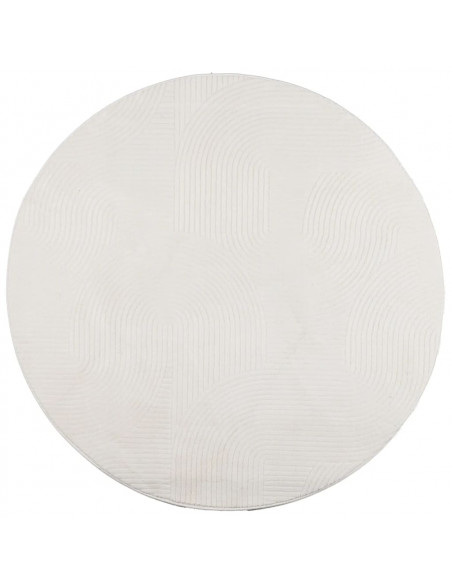 Tappeto IZA a Pelo Corto con Aspetto Scandinavo Crema Ø 100 cm