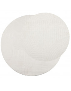 Tappeto IZA a Pelo Corto con Aspetto Scandinavo Crema Ø 100 cm 2
