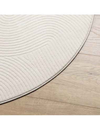 Tappeto IZA a Pelo Corto con Aspetto Scandinavo Crema Ø 100 cm