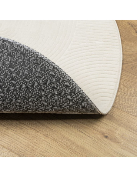 Tappeto IZA a Pelo Corto con Aspetto Scandinavo Crema Ø 100 cm