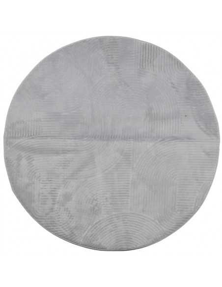 Tappeto IZA a Pelo Corto con Aspetto Scandinavo Grigio Ø 120 cm