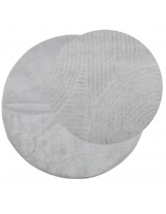 Tappeto IZA a Pelo Corto con Aspetto Scandinavo Grigio Ø 120 cm 2
