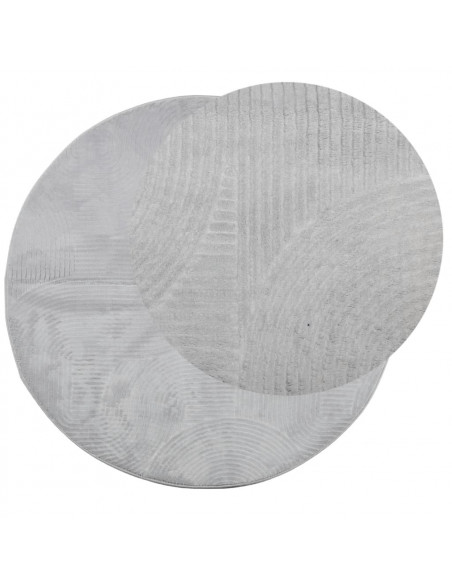 Tappeto IZA a Pelo Corto con Aspetto Scandinavo Grigio Ø 120 cm