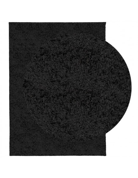 Tappeto Shaggy a Pelo Lungo Moderno Nero 140x200 cm